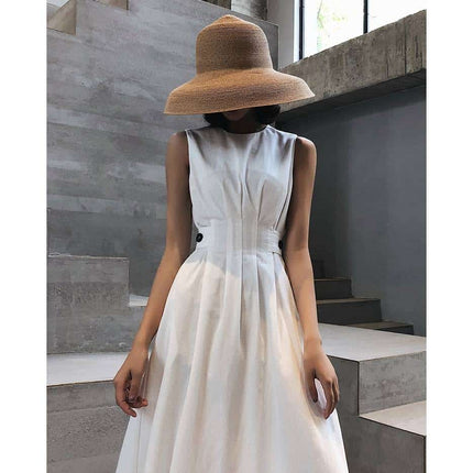 K-Fashion Women's Dress in White and Black - Wnkrs