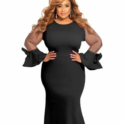 Long Sleeve Plus Size Dress - Wnkrs