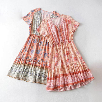 Lover V-Neck Women's Mini Dress with Short Sleeves - Wnkrs