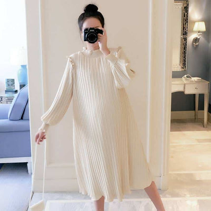 Maternity Chiffon Pleated Dress - Wnkrs