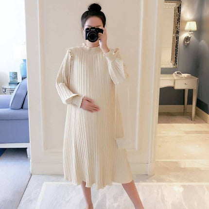 Maternity Chiffon Pleated Dress - Wnkrs