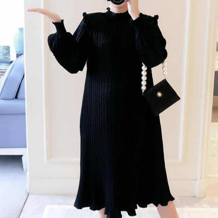 Maternity Chiffon Pleated Dress - Wnkrs