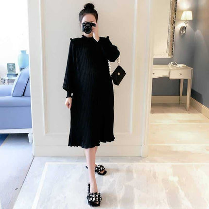 Maternity Chiffon Pleated Dress - Wnkrs