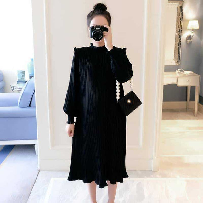 Maternity Chiffon Pleated Dress - Wnkrs
