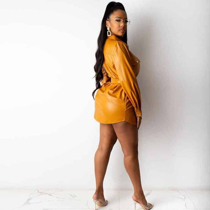 Plus Size PU Leather Dress - Wnkrs