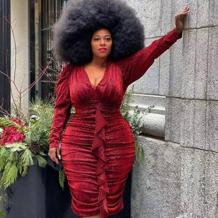 Plus Size Ruffled Dress - Wnkrs