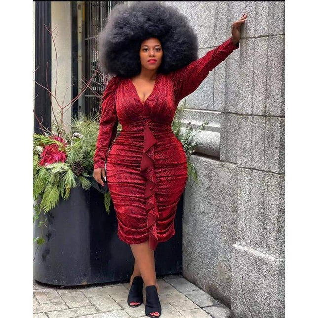 Plus Size Ruffled Dress - Wnkrs