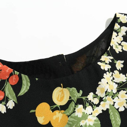 Summer Casual Flower Printed Round Neck Dress - Wnkrs