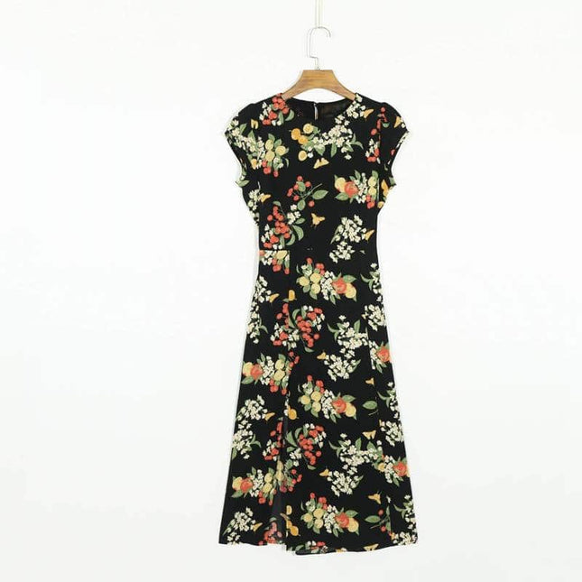 Summer Casual Flower Printed Round Neck Dress - Wnkrs