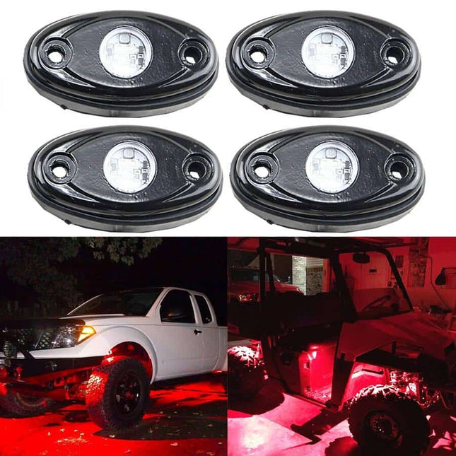 Universal Red LED Car Lights 4 pcs Set - wnkrs