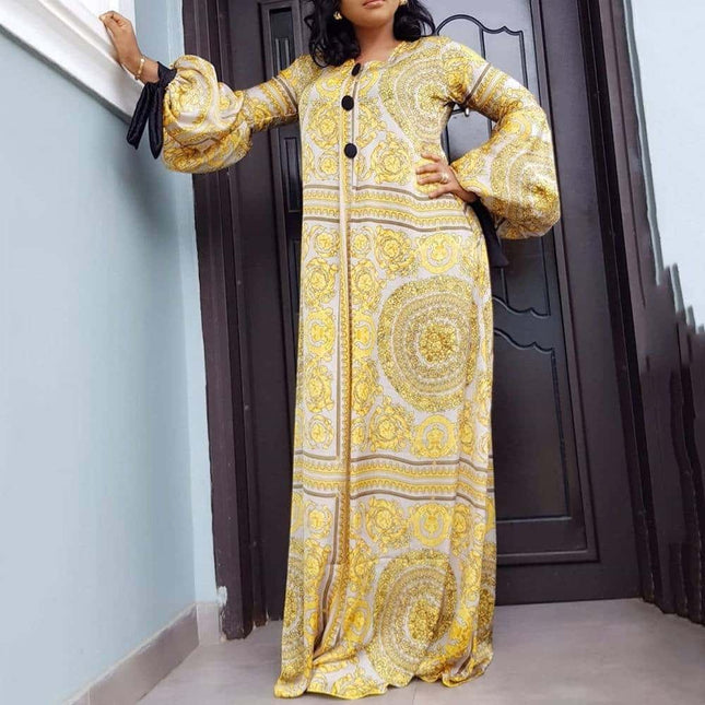 Women's African Long Sleeve Maxi Dress - wnkrs