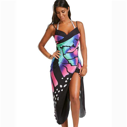 Women's Butterfly Printed Beach Long Dress - Wnkrs