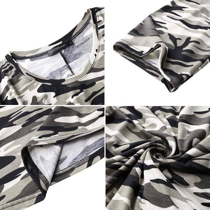 Women's Camouflage Printed Summer Oversized T-Shirt Dress - Wnkrs