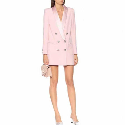 Women's Classic Double Breasted Long Blazer Dress - Wnkrs
