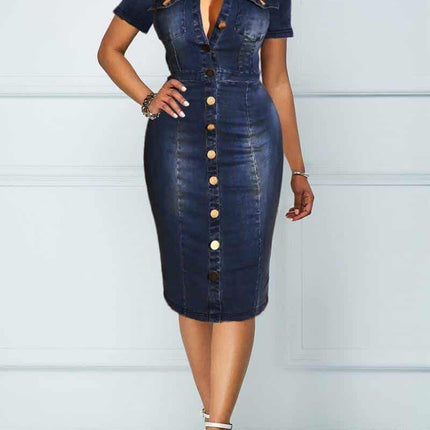 Women's Denim Bodycon Dress - Wnkrs