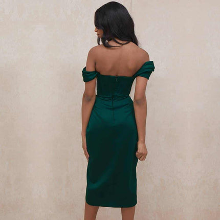 Women's Draped Satin Corset Dress - Wnkrs