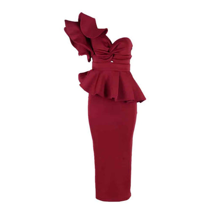 Women's Fashion  Bodycon Ruffles Dress - wnkrs