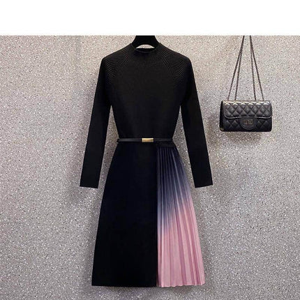 Women's Gradient Color Pleated Dress - Wnkrs
