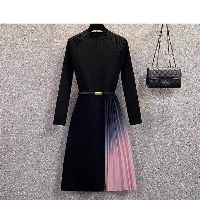 Women's Gradient Color Pleated Dress - Wnkrs