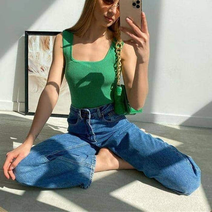 Women's Green Summer Knitted Dress - Wnkrs