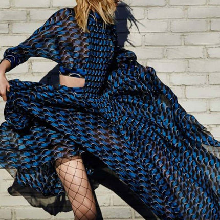 Women's High Waist Patchwork Long Dress - Wnkrs