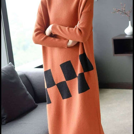 Women's Knitted Orange Dress - Wnkrs