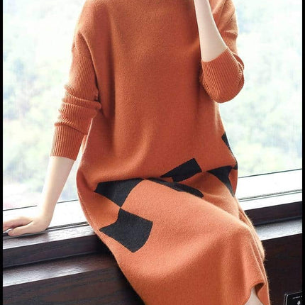 Women's Knitted Orange Dress - Wnkrs