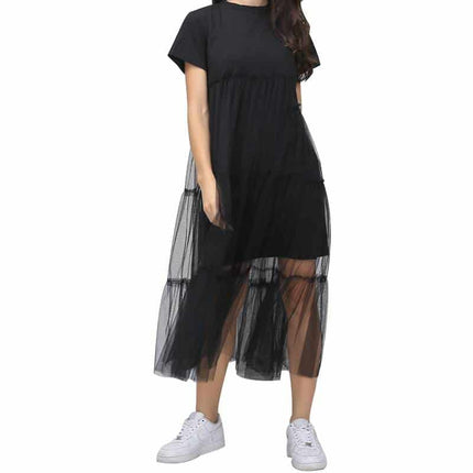 Women's Short Veiling Sleeved Dress - Wnkrs