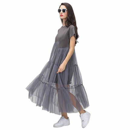 Women's Short Veiling Sleeved Dress - Wnkrs