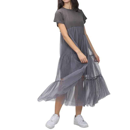 Women's Short Veiling Sleeved Dress - Wnkrs