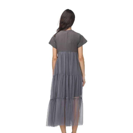 Women's Short Veiling Sleeved Dress - Wnkrs