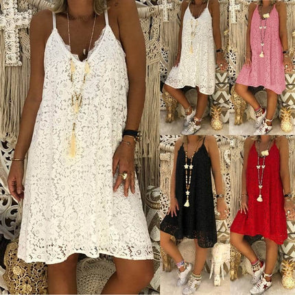 Women's Summer Loose Laced Dress - Wnkrs