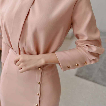 Women's Turtleneck Office Midi Dress - Wnkrs