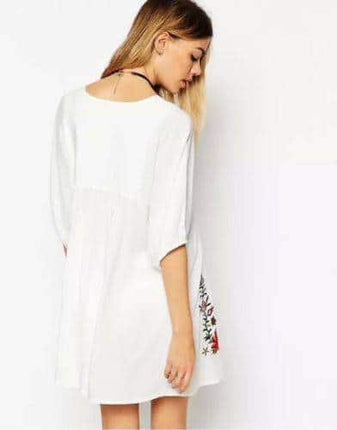 Women's Vintage Embroidered Mini Dress - Wnkrs