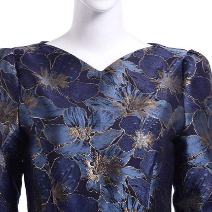 Women's Vintage Floral Patterned A Line Maxi Dress - Wnkrs