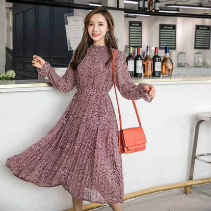 Women's Vintage Style Floral Print Dress - Wnkrs