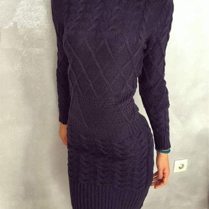 Women's Casual Warm Knitted Dress - Wnkrs