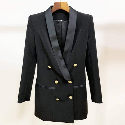 Women's Classic Double Breasted Long Blazer Dress - Wnkrs