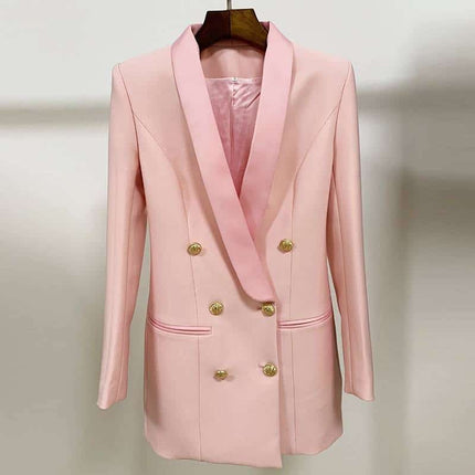 Women's Classic Double Breasted Long Blazer Dress - Wnkrs