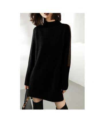 Women's Contrast Sleeve Knitted Dress - Wnkrs