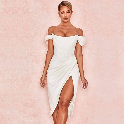 Women's Draped Satin Corset Dress - Wnkrs