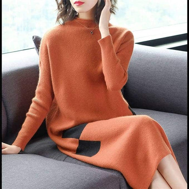 Women's Knitted Orange Dress - Wnkrs