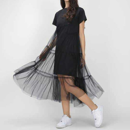 Women's Short Veiling Sleeved Dress - Wnkrs