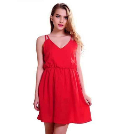 Women's Sleeveless Cami Mini Chiffon Dresses - Wnkrs