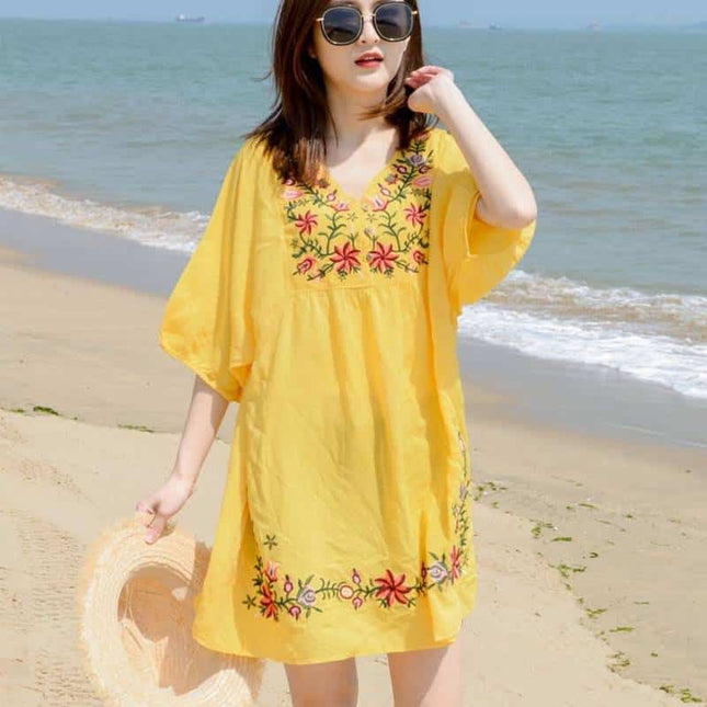 Women's Vintage Embroidered Mini Dress - Wnkrs
