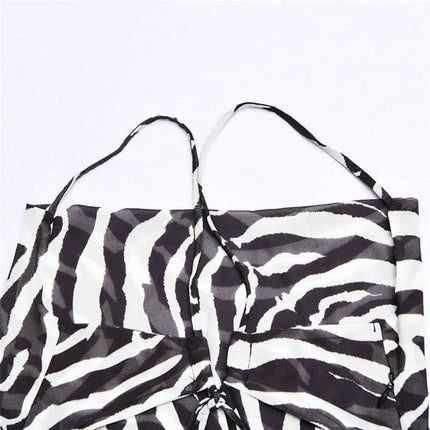 Zebra Print Dress with Spaghetti Straps - Wnkrs